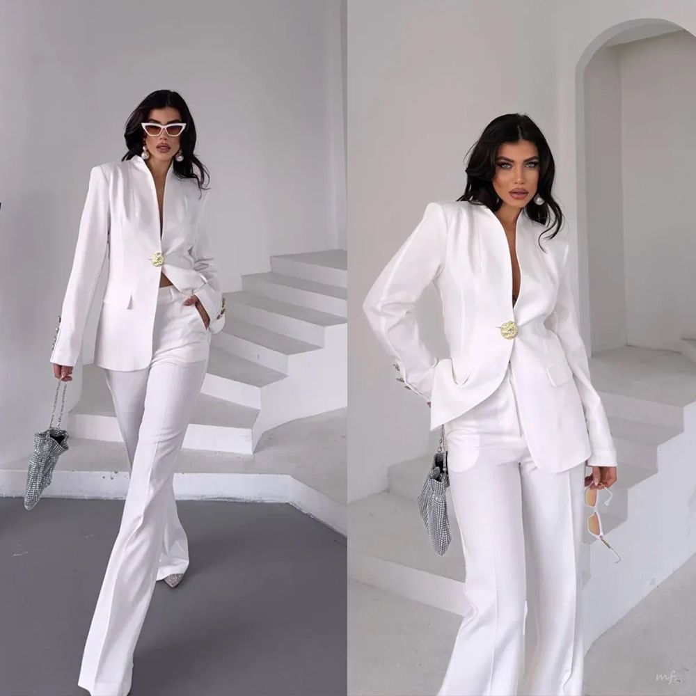 Women Formal Party Wear Dress - Maßgeschneiderte modische Damen-Hochzeitshosenanzüge, 2-teilig, formelle Langarm-Hochzeitskleidung,