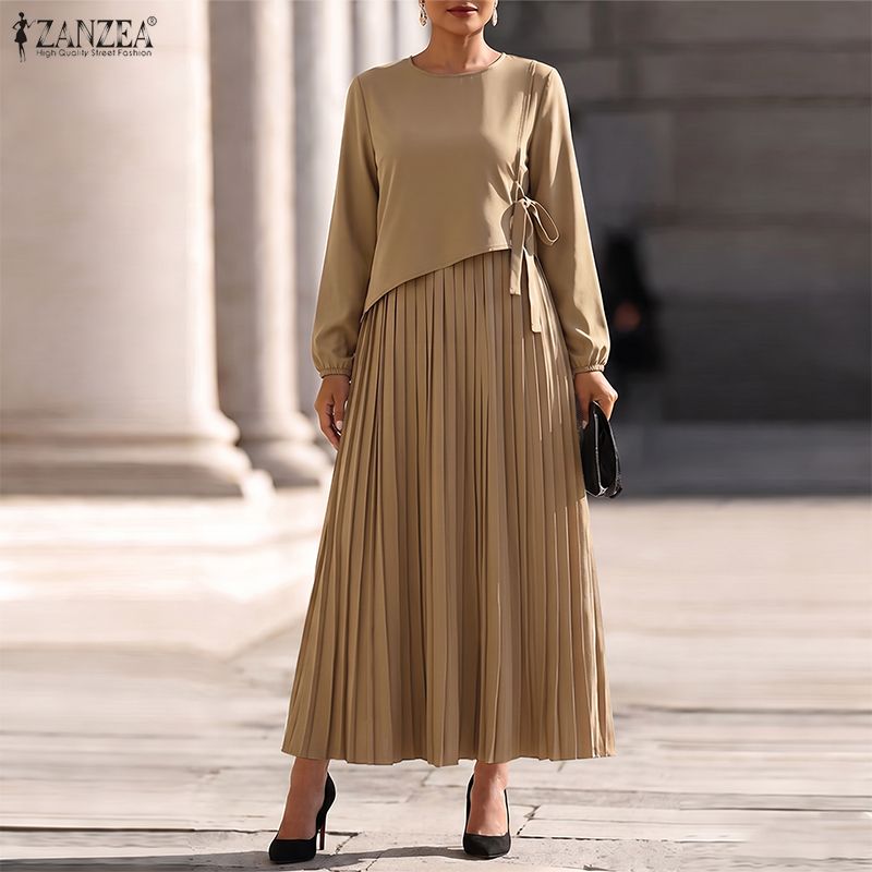 Women Formal Office Wear Tops - ZANZEA Plus Size Damen O-Ausschnitt Langarm