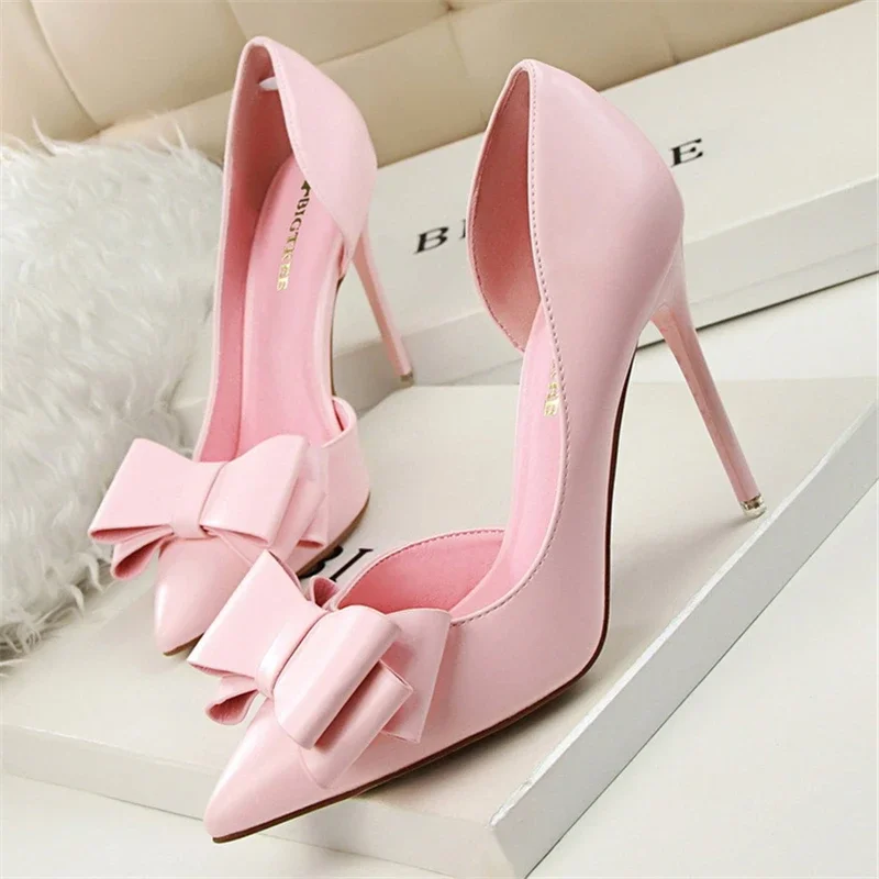 Women Formal Wear For Wedding - Frühling Party Elegante Rosa Schmetterling-Knoten High