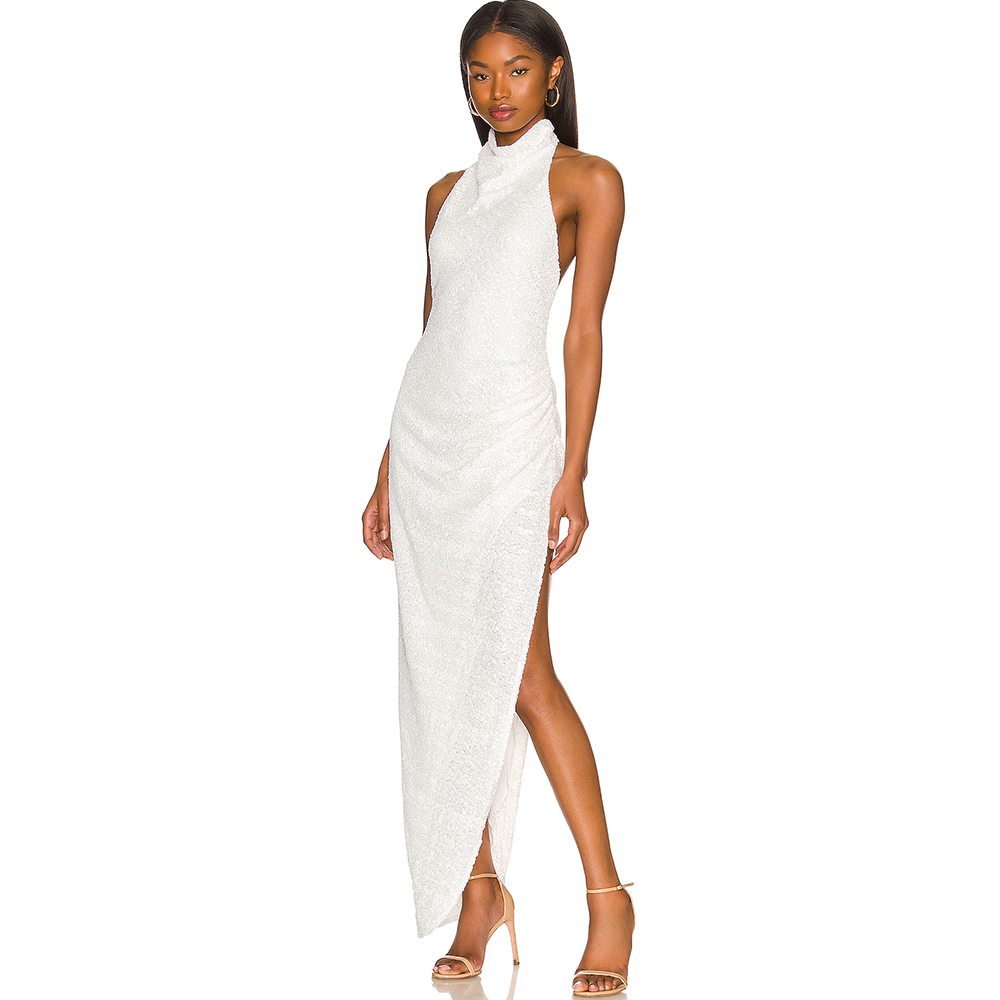 Women'S Formal Wear For Wedding Guest - Abendkleider mit Neckholder-Ausschnitt in Weiß mit