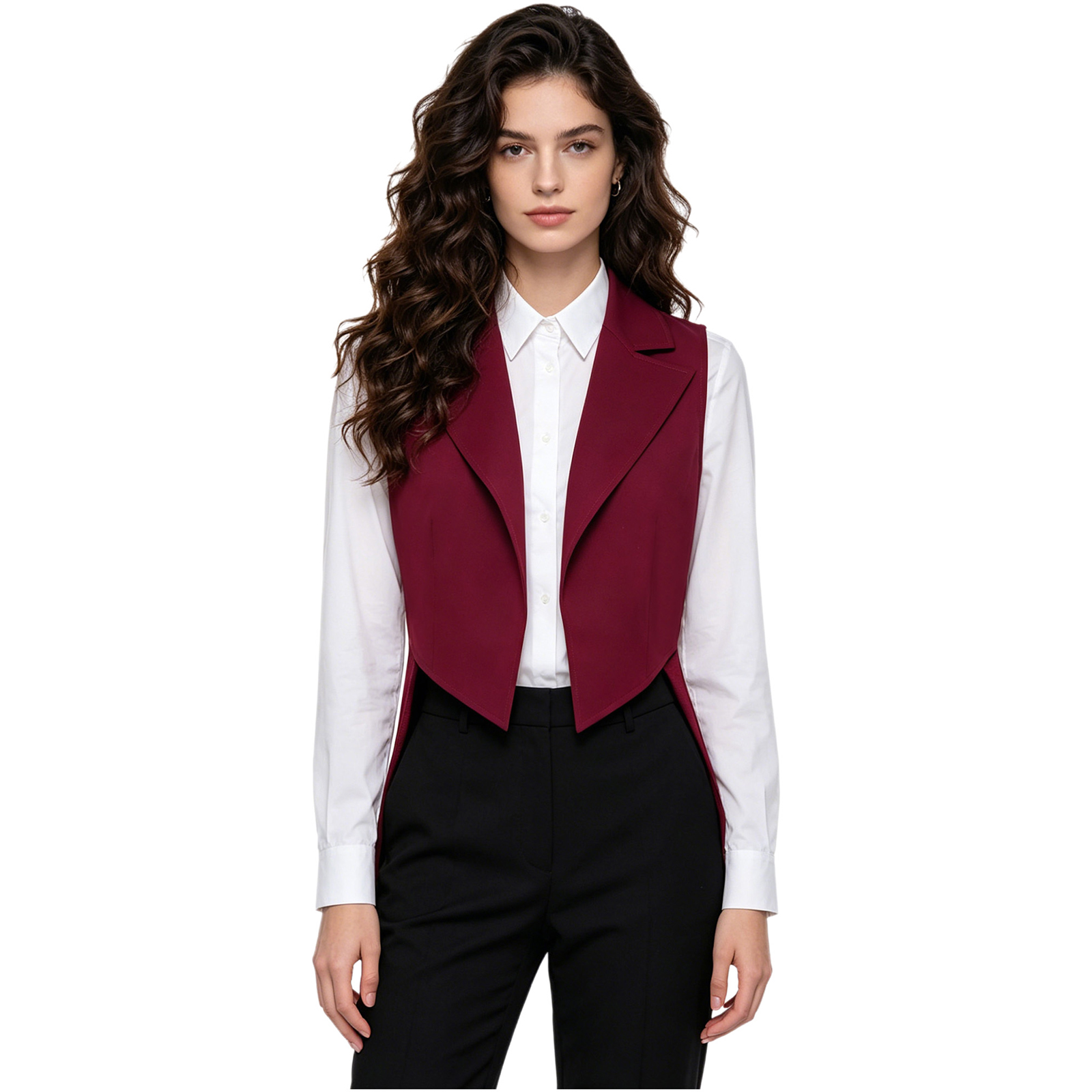 Women Formal Wear Stitching - Damen Vintage Frack-Jacke Weste mit Offener