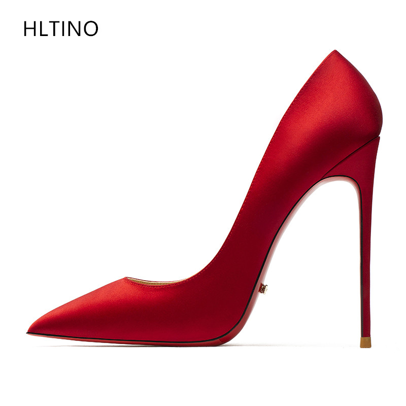 Women Formal Wear For Wedding - HLTINO Neue Ankunft Rote Seidenkleid Schuhe