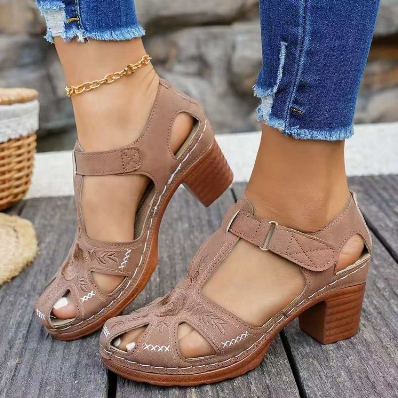 Damen-Sandalen mit mittelhohem – Formal Women Daily Wear Sandals Bewertung und Preis