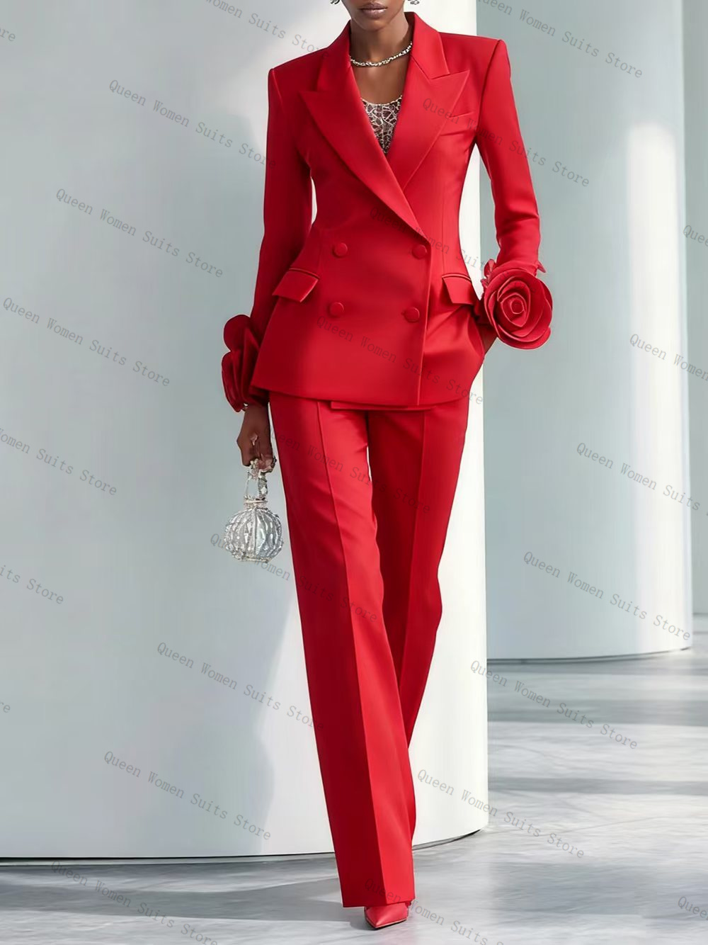 Luxuriöses rotes Damen-Anzug-S – Women'S Formal Wear For Wedding Guest Bewertung und Preis