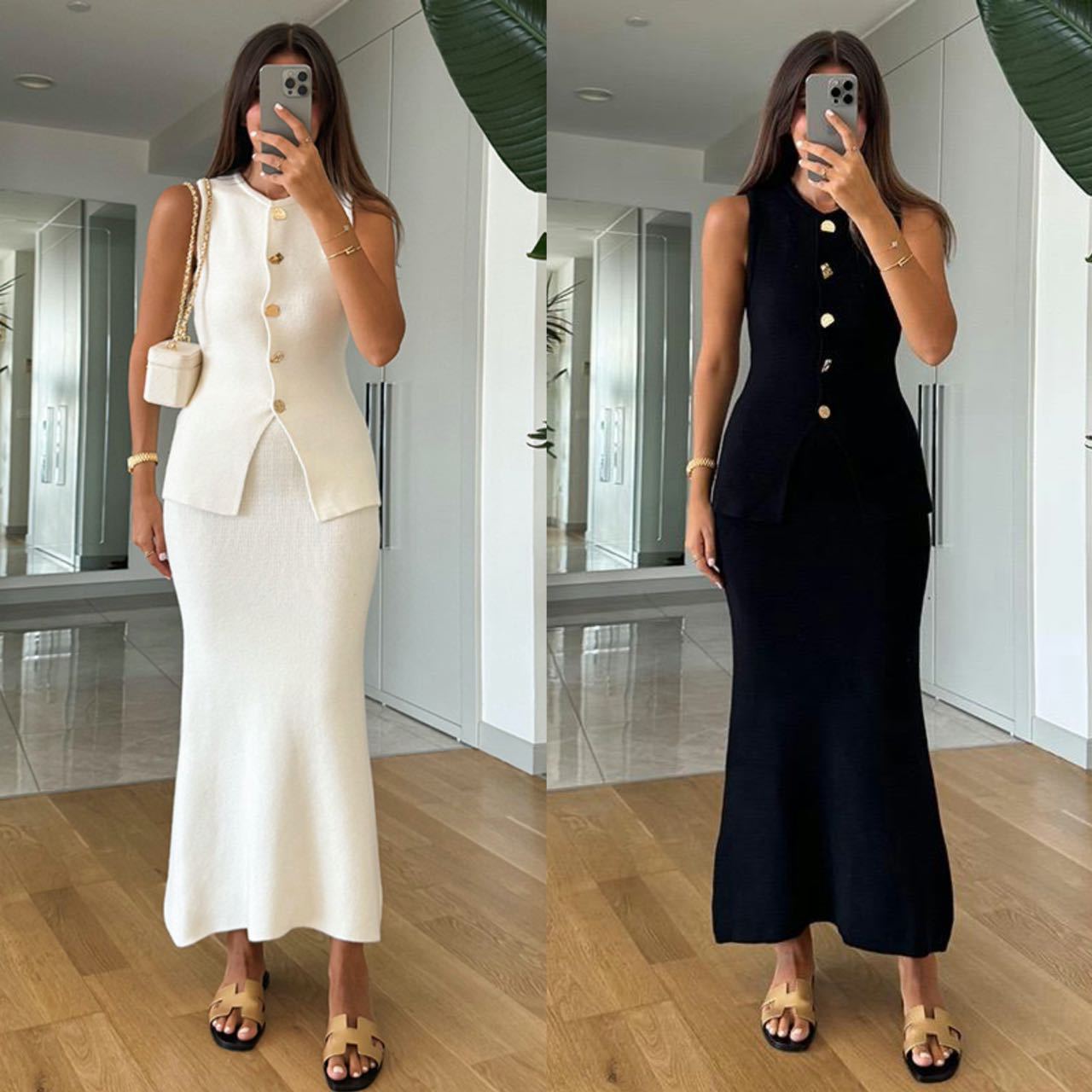 Einreihiges, ärmelloses, figur – Women Formal Office Wear Tops Bewertung und Preis