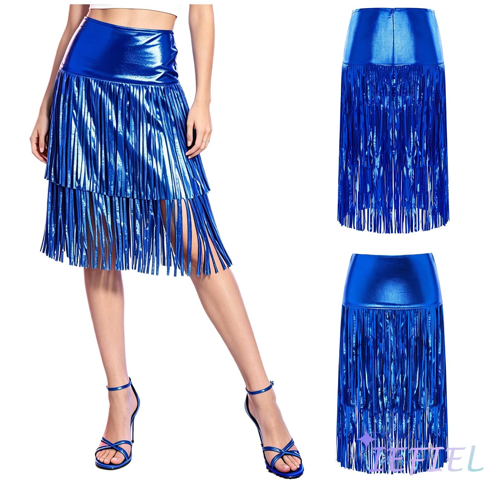 Damen Metallic Glänzender Fran – Pencil Skirt Midi Bewertung und Preis