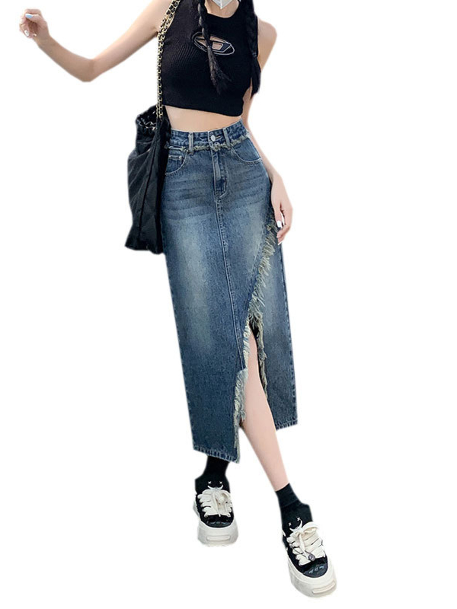 Damen-Jeansrock mit hoher Tail – Pencil Skirt Midi Bewertung und Preis