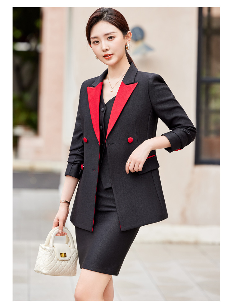 2024 elegante rote schwarze Fr – Formal Winter Wear Women Jacket Bewertung und Preis
