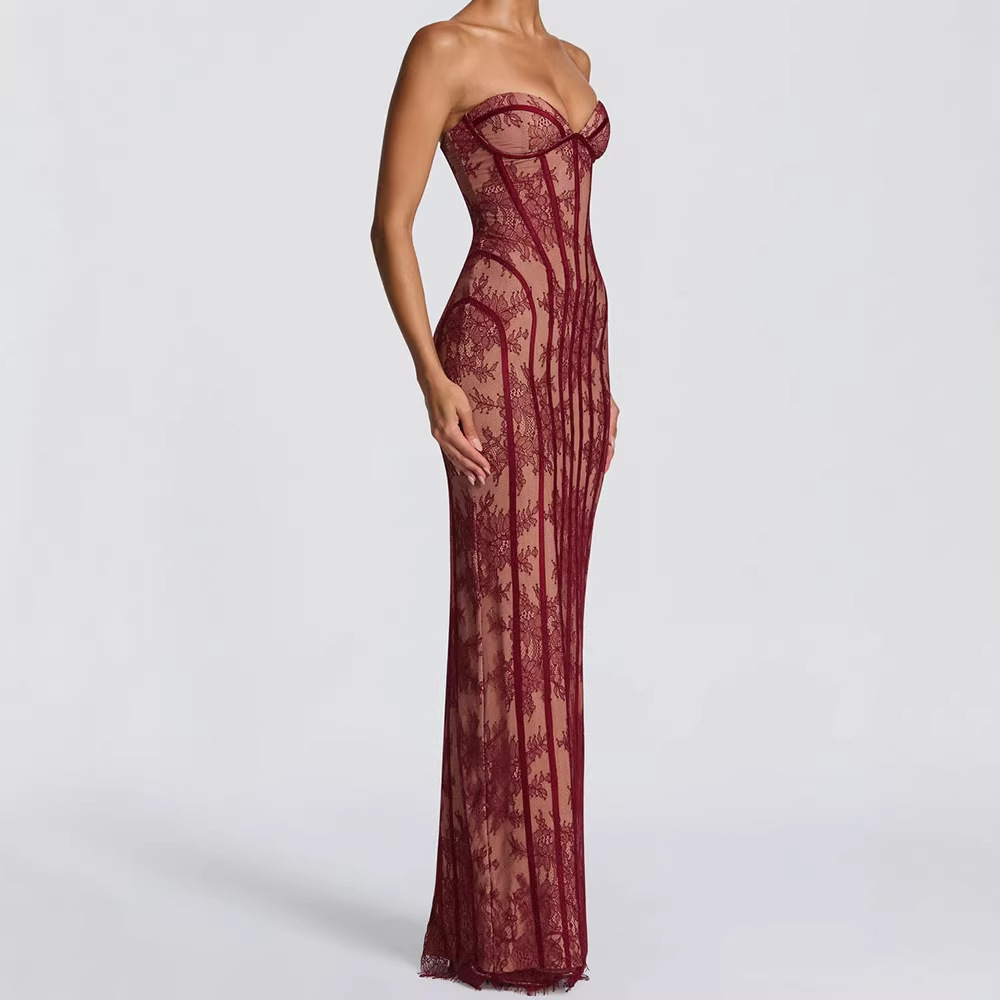 Trägerloses Bodycon Maxikleid  – Women Formal Party Wear Dress Bewertung und Preis